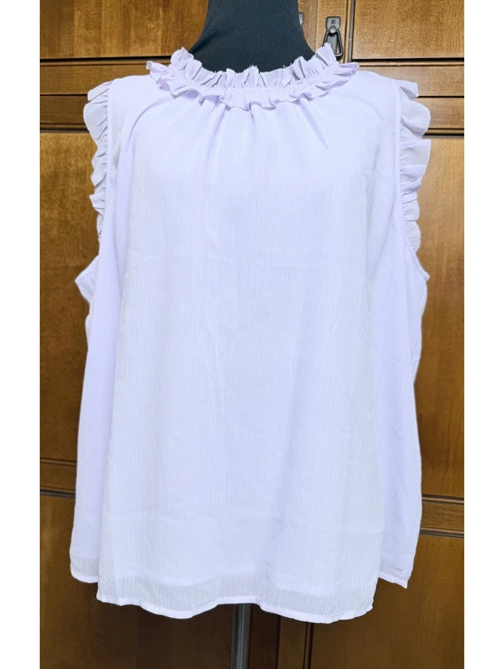 J.Crew Ruffle Trim Sleeveless Blouse XXL Lavender Purple NWT